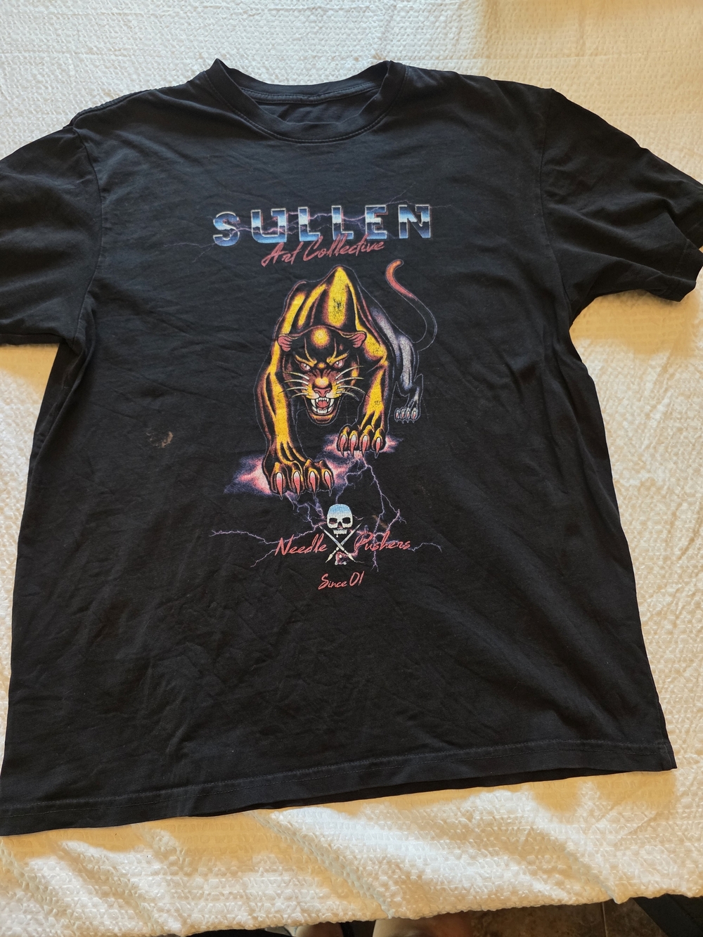 Sullen Art Collective Black Short-Sleeve Panther Graphic Tee Size M